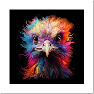 Ostrich Rainbow Posters and Art